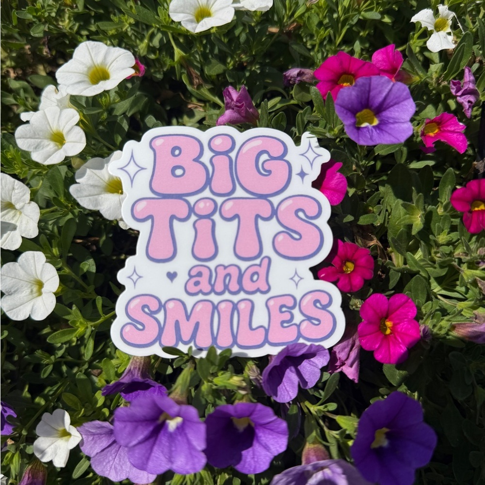 Big Chest and Smiles Vinyl Sticker – Silly Humor Decal